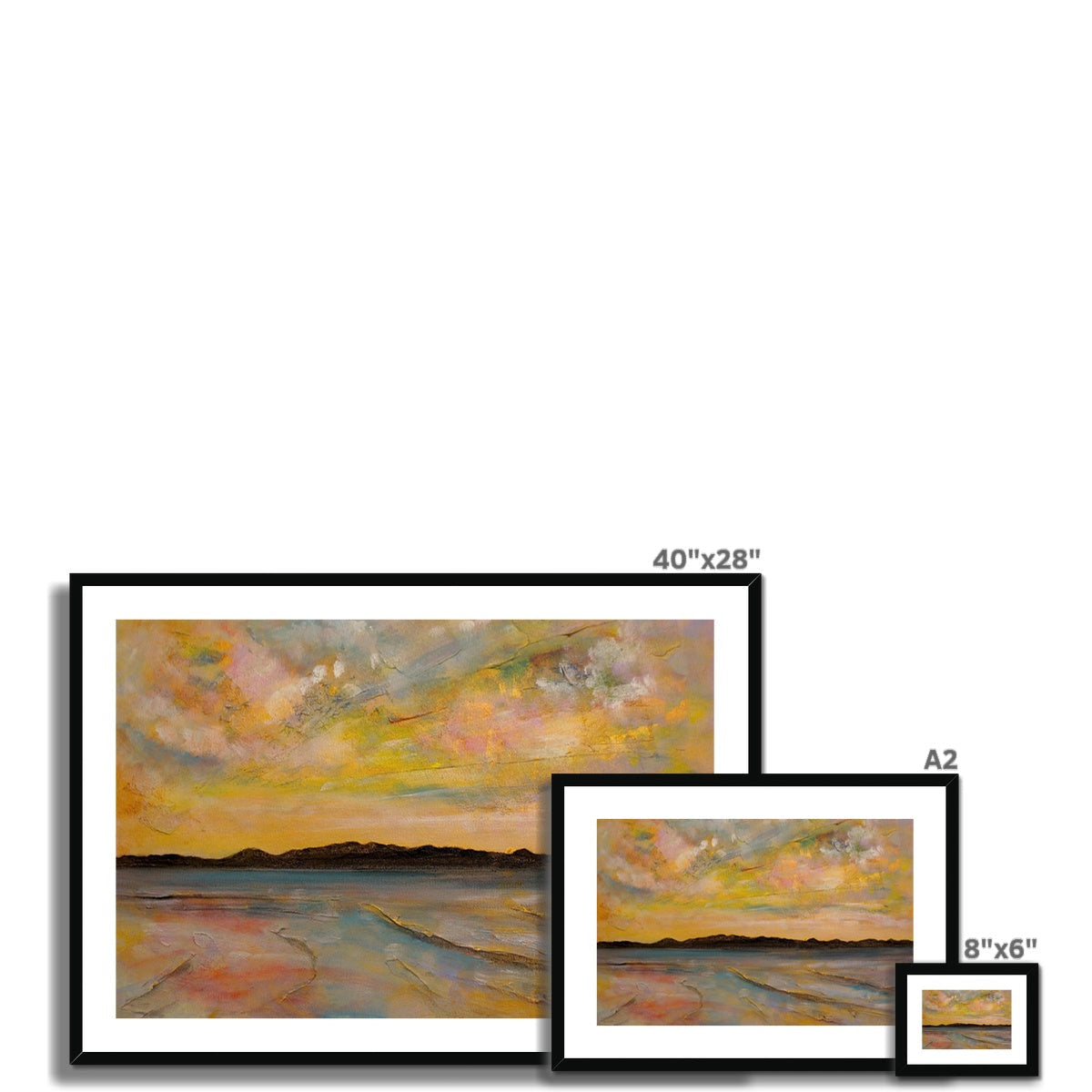 40x28 Framed Vallay Island North Uist Abstract Landscape Print