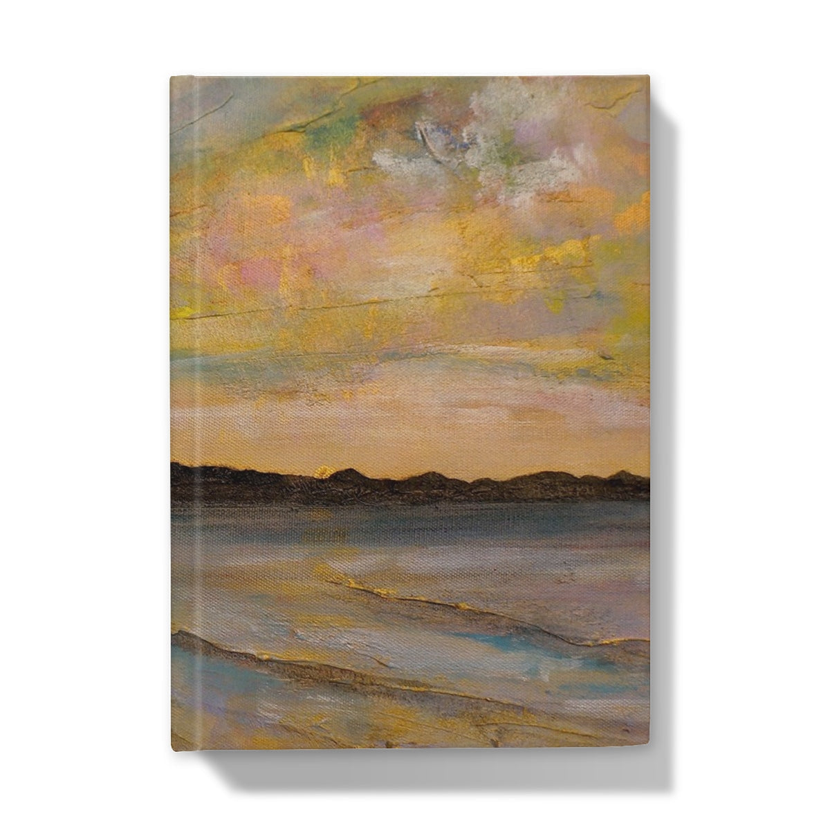 Vallay Island North Uist journal with canvas beach sunset painting