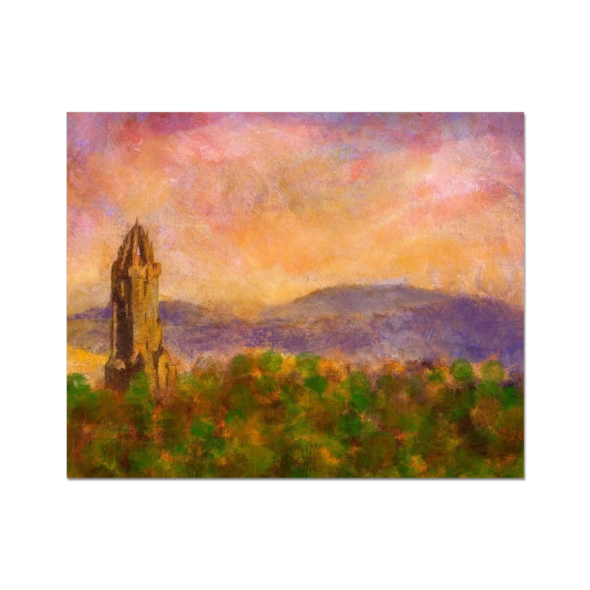 Wallace Monument Dusk Painting | Artist Proof Collector Prints From Scotland-Artist Proof Collector Prints-Historic & Iconic Scotland Art Gallery-20"x16"-Paintings, Prints, Homeware, Art Gifts From Scotland By Scottish Artist Kevin Hunter