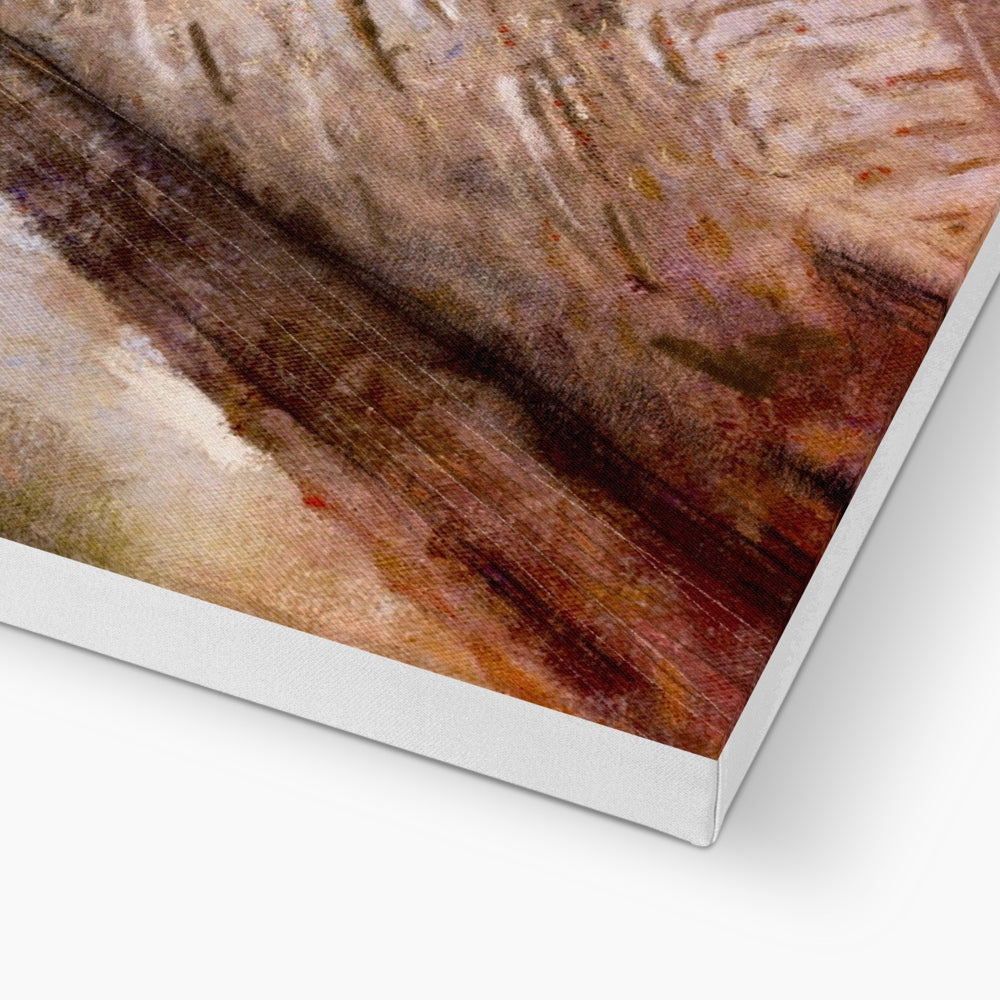 Wallace Monument Moonlight Canvas print with textured brushstrokes on a white frame