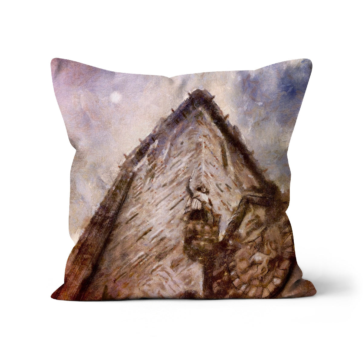 Decorative Wallace Monument Moonlight Cushion with abstract mountain-inspired painterly design