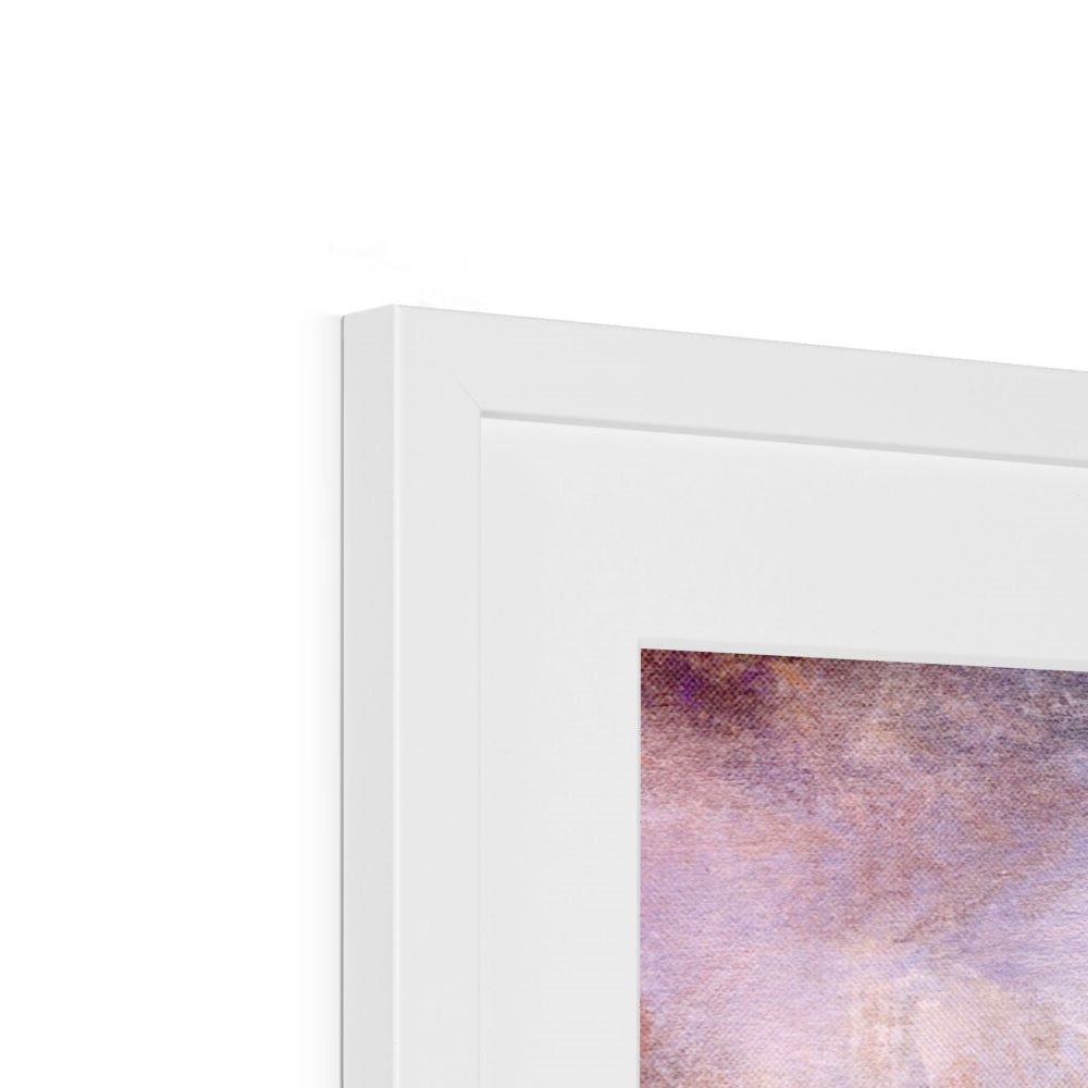 Wallace Monument Moonlight framed print with textured purple and brown artwork