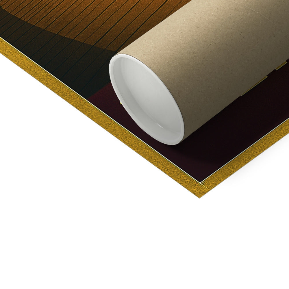 Wemyss Bay Fine Art Prints on brown gold textured mat with rolled edge tube