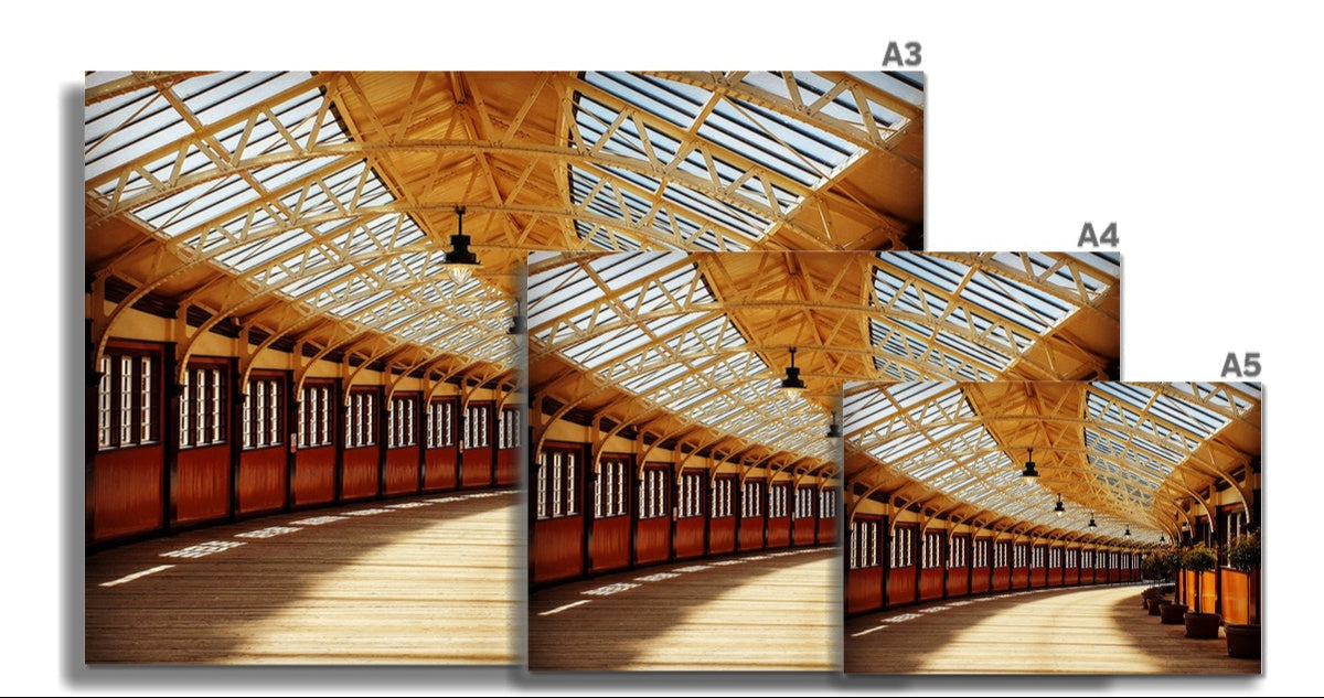 Wemyss Bay Transport Station: wooden platform with glass roof and metal beams