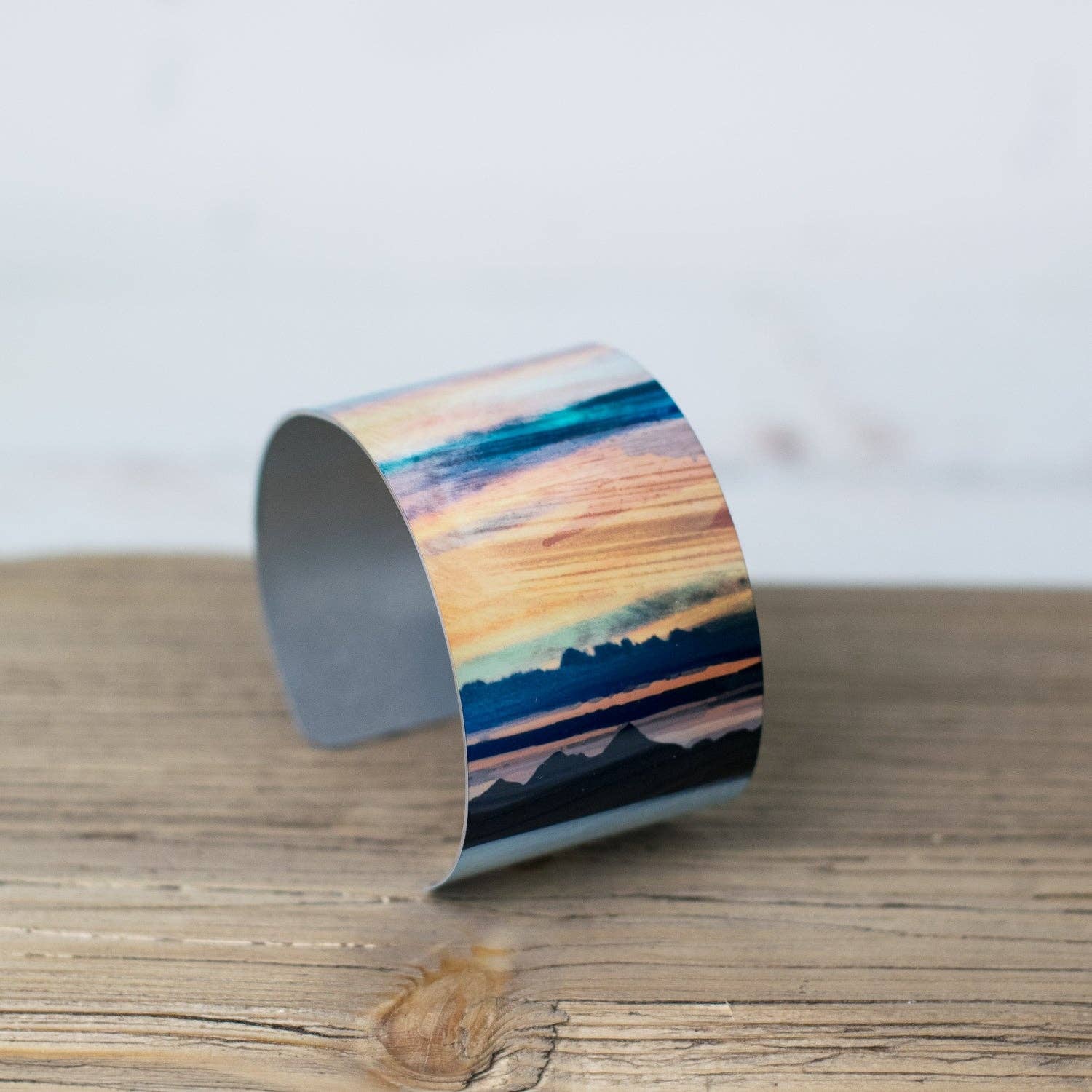 Western Isles from Trotternish Isle of Skye Aluminium Bangle - Cath Waters Scottish Landscapes Scotland - Free Shipping Worldwide