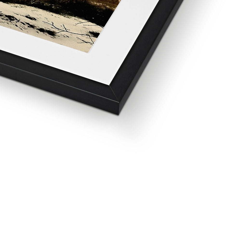 Black matte frame with white mat and cracked earth photo from Winter In Glencoe