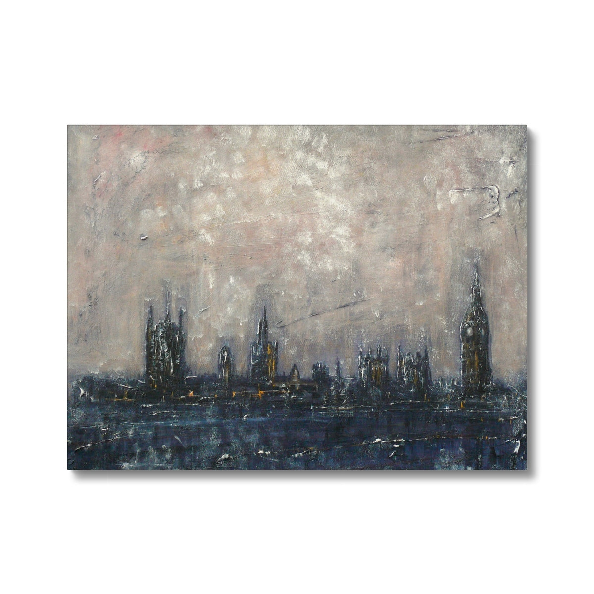 Winter In London Painting | Canvas From Scotland-Contemporary Stretched Canvas Prints-World Art Gallery-24"x18"-Paintings, Prints, Homeware, Art Gifts From Scotland By Scottish Artist Kevin Hunter