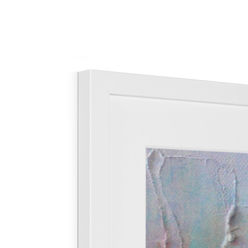 White rectangular Winter Wood Fontainebleau art print with textured abstract interior