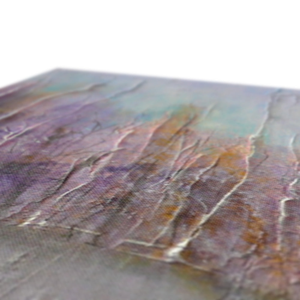 Purple and green abstract textured canvas print, Winter Wood Fontainebleau